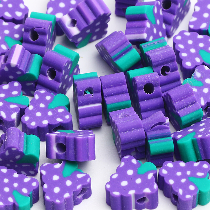 20/50/100db Lila Napraforgó Állatok Mosoly Gyöngyök Kerek Szív Forma Polimer Agyag Gyöngyök Ékszerekhez Diy karkötő Kulcstartó