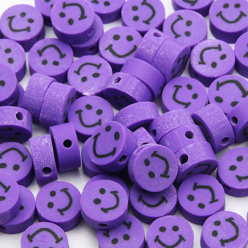 20/50/100db Lila Napraforgó Állatok Mosoly Gyöngyök Kerek Szív Forma Polimer Agyag Gyöngyök Ékszerekhez Diy karkötő Kulcstartó
