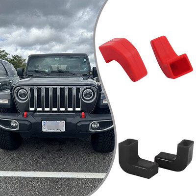 2 бр. Калъфи за куки за теглене на броня за Jeep Wrangler JK JL Gladiator JT 2007-2023 Предни брони Защита на топката за теглич Автомобилни аксесоари