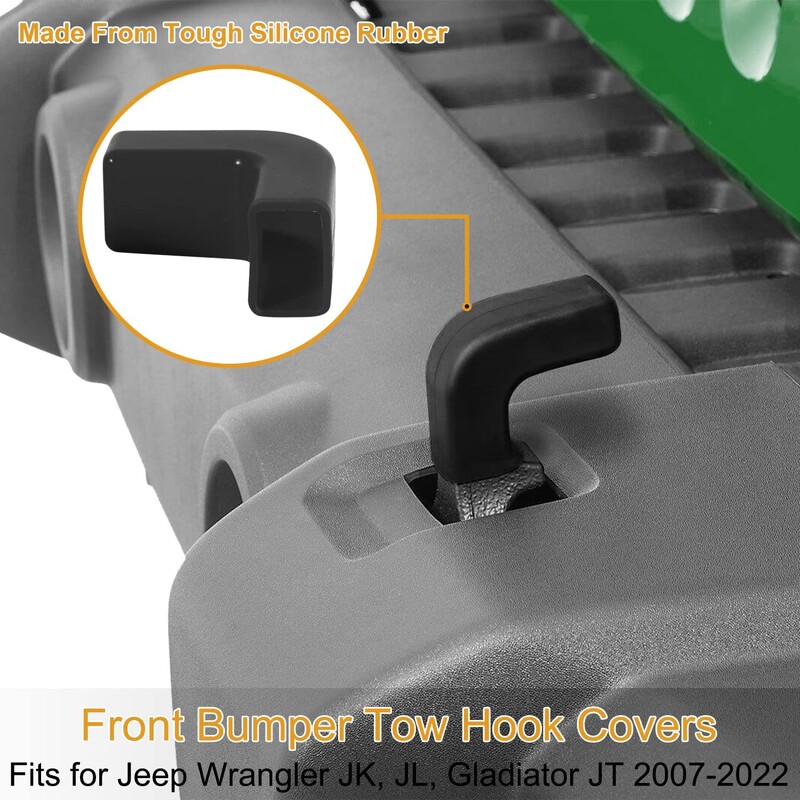 2 buc Huse pentru cârlig de remorcare pentru bara de protecție pentru Jeep Wrangler JK JL Gladiator JT 2007-2023 Bare de protecție față Towball Protect Accesorii auto