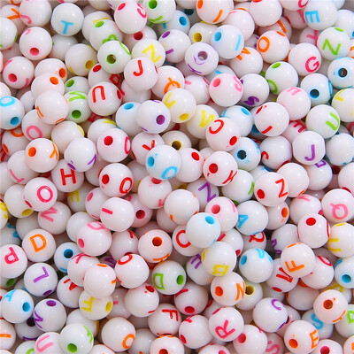 Mišraus plastiko akrilo anglų abėcėlės raidžių širdies karoliukai papuošalams gaminti „pasidaryk pats“ rankų darbo apyrankės karoliai, auskarų priedai