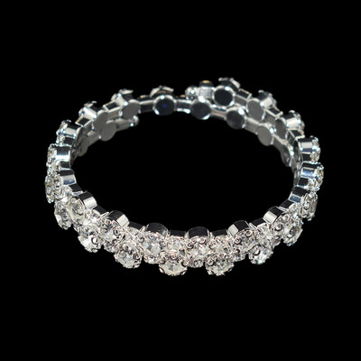 Többrétegű teljes fúrókar körül karkötők és karkötők nőknek esküvői ajándék Arany ezüstözött strassz karkötők ékszerek