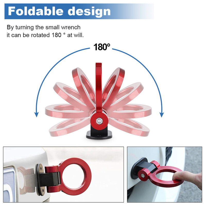 Automobilio galinės priekinės priekabos modeliavimas lenktyninis žiedas universalus ABS automobilių stilius lenktyninis vilkimo kablys Lipduko puošyba transporto priemonės vilkimo kablys