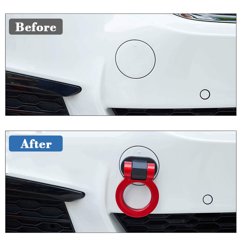 Automobilio galinės priekinės priekabos modeliavimas lenktyninis žiedas universalus ABS automobilių stilius lenktyninis vilkimo kablys Lipduko puošyba transporto priemonės vilkimo kablys