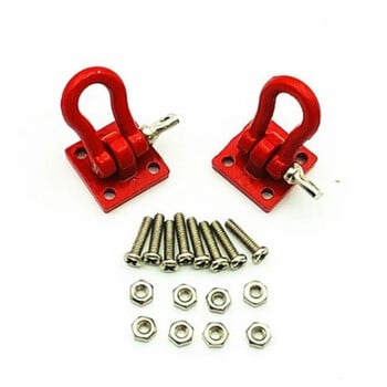 DIY 2Pcs Trailer Towing Buckle Tow Hooks Metal Climbing Trailer Shackles for 1/10 RC Simulation Climbing Car