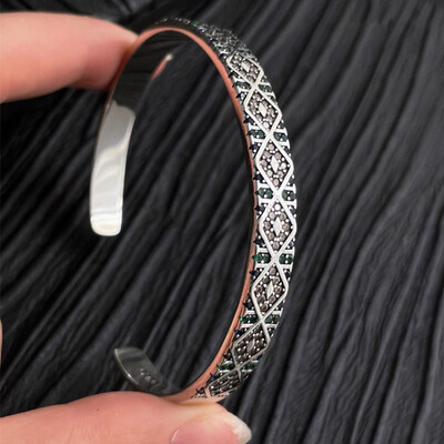 Foxanry Vintage Punk Cuff Náramok pre ženy Páry Nový módny kreatívny dizajn Trblietavé zirkóny Svadobné nevesty Šperky Darčeky