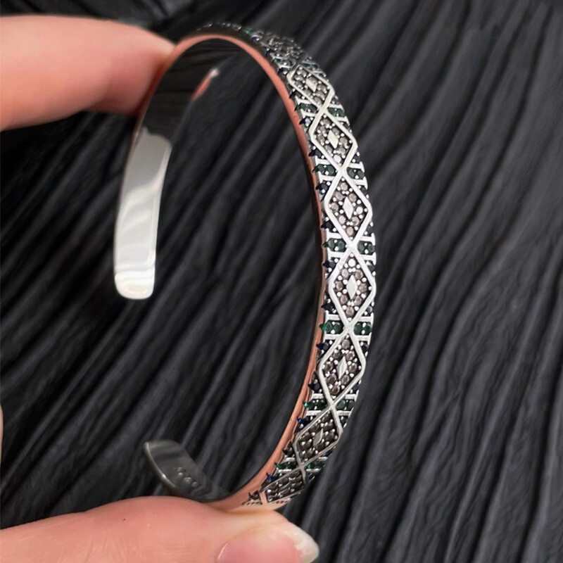 Foxanry Vintage Punk Cuff Náramok pre ženy Páry Nový módny kreatívny dizajn Trblietavé zirkóny Svadobné nevesty Šperky Darčeky