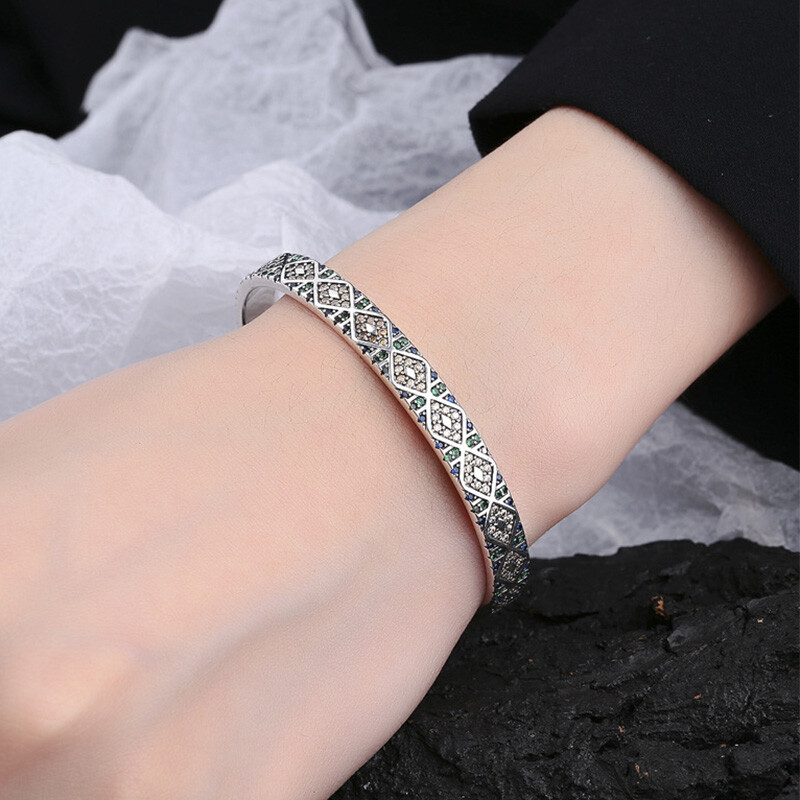 Foxanry Vintage Punk Cuff Náramok pre ženy Páry Nový módny kreatívny dizajn Trblietavé zirkóny Svadobné nevesty Šperky Darčeky