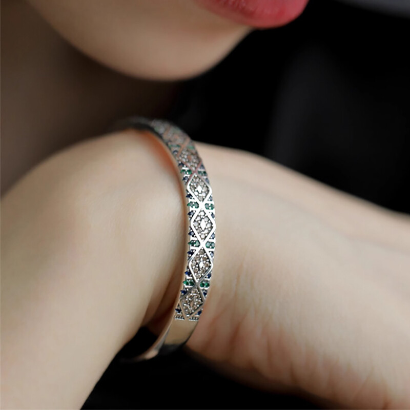 Foxanry Vintage Punk Cuff Náramok pre ženy Páry Nový módny kreatívny dizajn Trblietavé zirkóny Svadobné nevesty Šperky Darčeky