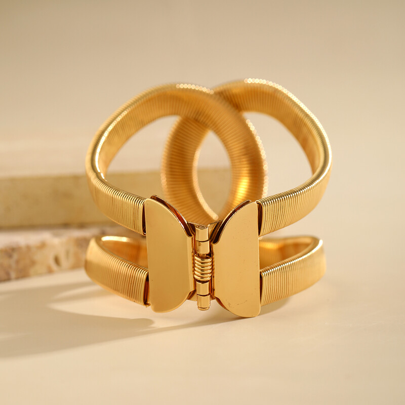 Didelio tuščiavidurio kryžiaus dizainerio atvirų rankogalių apyrankė moterims Madingos moteriškos apyrankės, 2024 m. madingi papuošalai ant rankų, moteriški