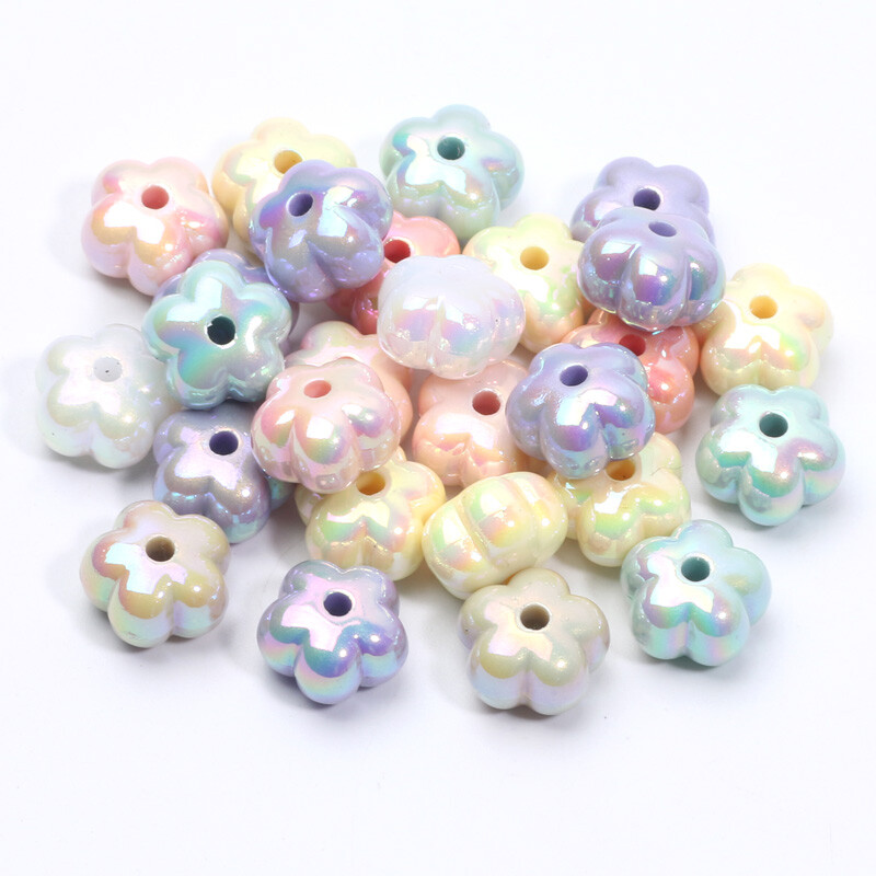 13 mm 20 vnt Spalvoti mieli gėlių karoliukai laisvi tarpiniai karoliukai akrilo karoliukai papuošalams gaminti „pasidaryk pats“ papuošalai, rankų darbo amatų priedai