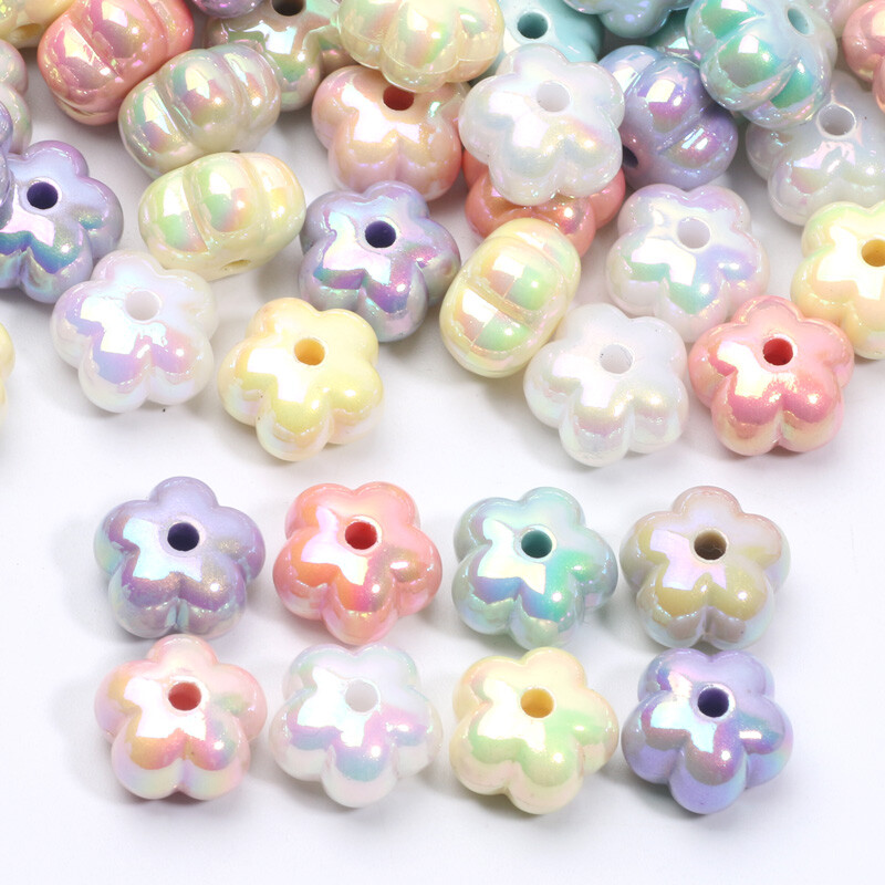 13 mm 20 vnt Spalvoti mieli gėlių karoliukai laisvi tarpiniai karoliukai akrilo karoliukai papuošalams gaminti „pasidaryk pats“ papuošalai, rankų darbo amatų priedai