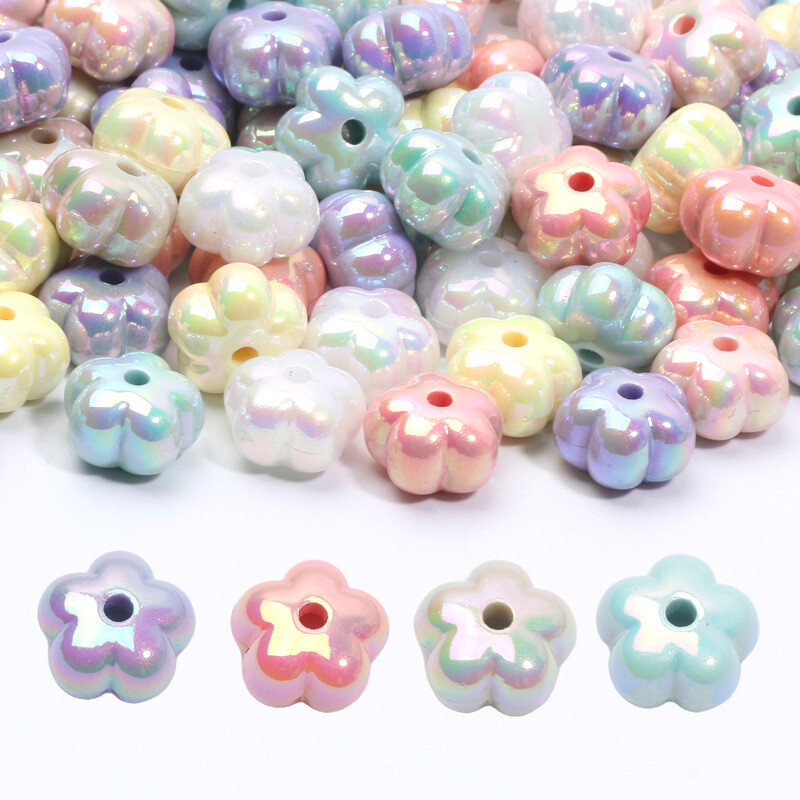 13 mm 20 vnt Spalvoti mieli gėlių karoliukai laisvi tarpiniai karoliukai akrilo karoliukai papuošalams gaminti „pasidaryk pats“ papuošalai, rankų darbo amatų priedai