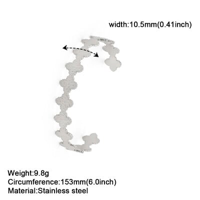 Amaxer rozsdamentes acél kalapált, négylevelű lóhere karkötő női lányoknak virág karkötők karácsonyi ékszer buli szerelmeseinek