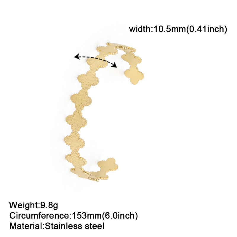Amaxer rozsdamentes acél kalapált, négylevelű lóhere karkötő női lányoknak virág karkötők karácsonyi ékszer buli szerelmeseinek
