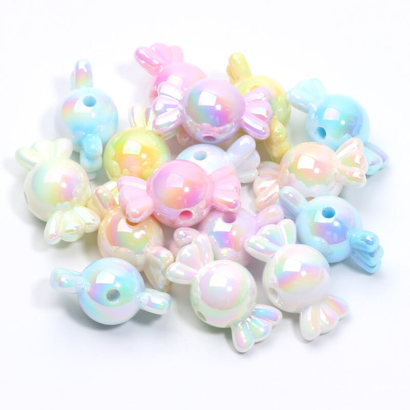 Akrylové korálky Candy Spacer 11x21mm 10ks s gradientnými farbami na výrobu šperkov, náhrdelníkov, remeselných doplnkov.