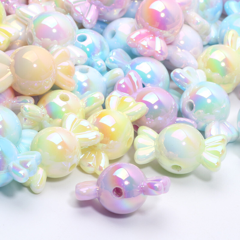 Akrylové korálky Candy Spacer 11x21mm 10ks s gradientnými farbami na výrobu šperkov, náhrdelníkov, remeselných doplnkov.