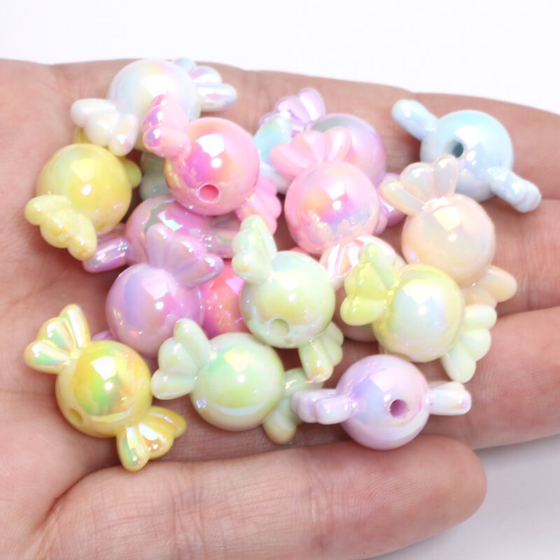 Akrylové korálky Candy Spacer 11x21mm 10ks s gradientnými farbami na výrobu šperkov, náhrdelníkov, remeselných doplnkov.
