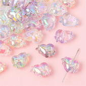 Akril színes csillag szív gyöngyök karkötő nyaklánc laza gyöngyök kézzel készített barkács ékszer kiegészítők készítési anyagok