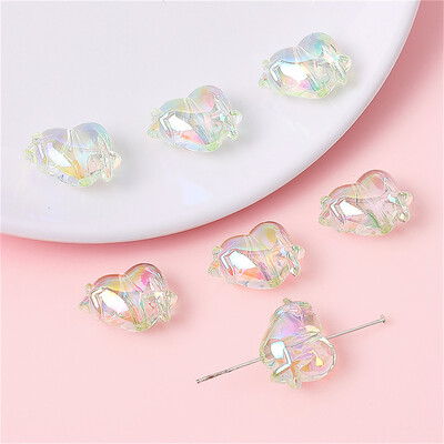 Akril színes csillag szív gyöngyök karkötő nyaklánc laza gyöngyök kézzel készített barkács ékszer kiegészítők készítési anyagok