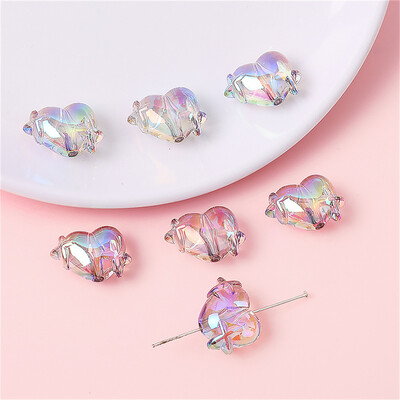 Akril színes csillag szív gyöngyök karkötő nyaklánc laza gyöngyök kézzel készített barkács ékszer kiegészítők készítési anyagok