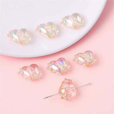 Akril színes csillag szív gyöngyök karkötő nyaklánc laza gyöngyök kézzel készített barkács ékszer kiegészítők készítési anyagok