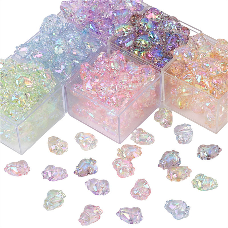 Akril színes csillag szív gyöngyök karkötő nyaklánc laza gyöngyök kézzel készített barkács ékszer kiegészítők készítési anyagok