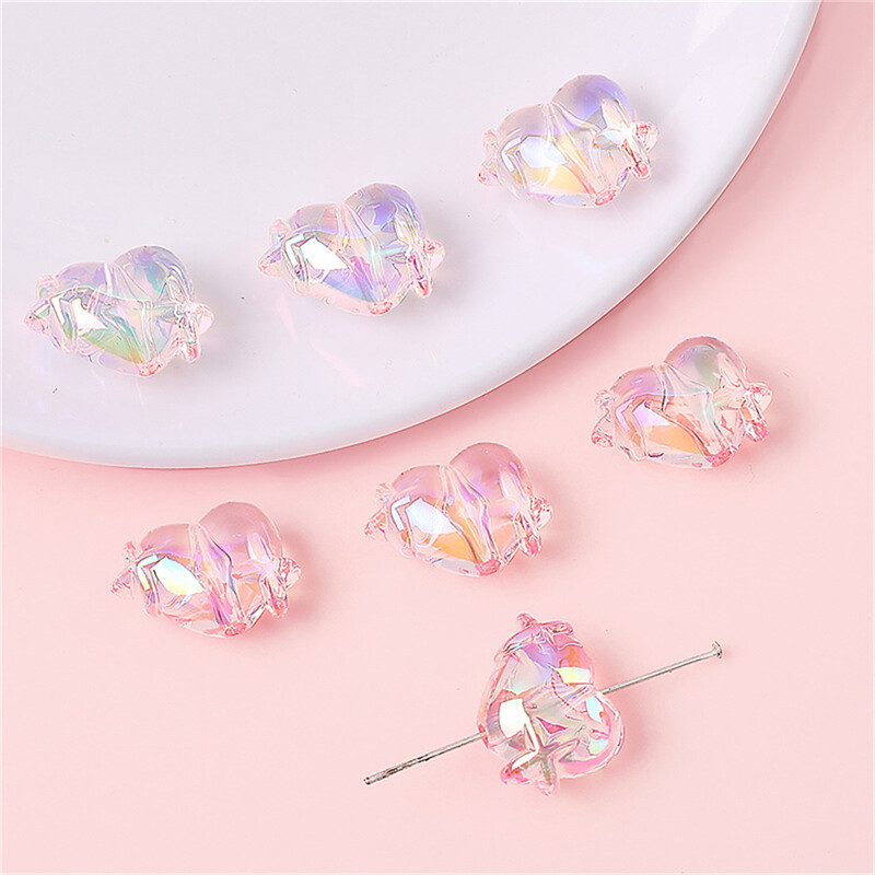 Akril színes csillag szív gyöngyök karkötő nyaklánc laza gyöngyök kézzel készített barkács ékszer kiegészítők készítési anyagok