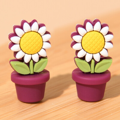 5/10 buc. Mărgele noi de silicon Ghivece de floarea-soarelui Mărgele focale DIY lucrat manual cu mărgele Pen Breloc Colier Accesorii pentru realizarea de bijuterii