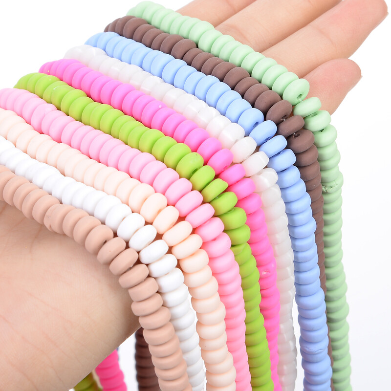 6mm 110db lapos kerek abakusz formájú matt polimer agyag gyöngyök laza távtartó gyöngyök ékszerkészítéshez kézimunka karkötők nyaklánc