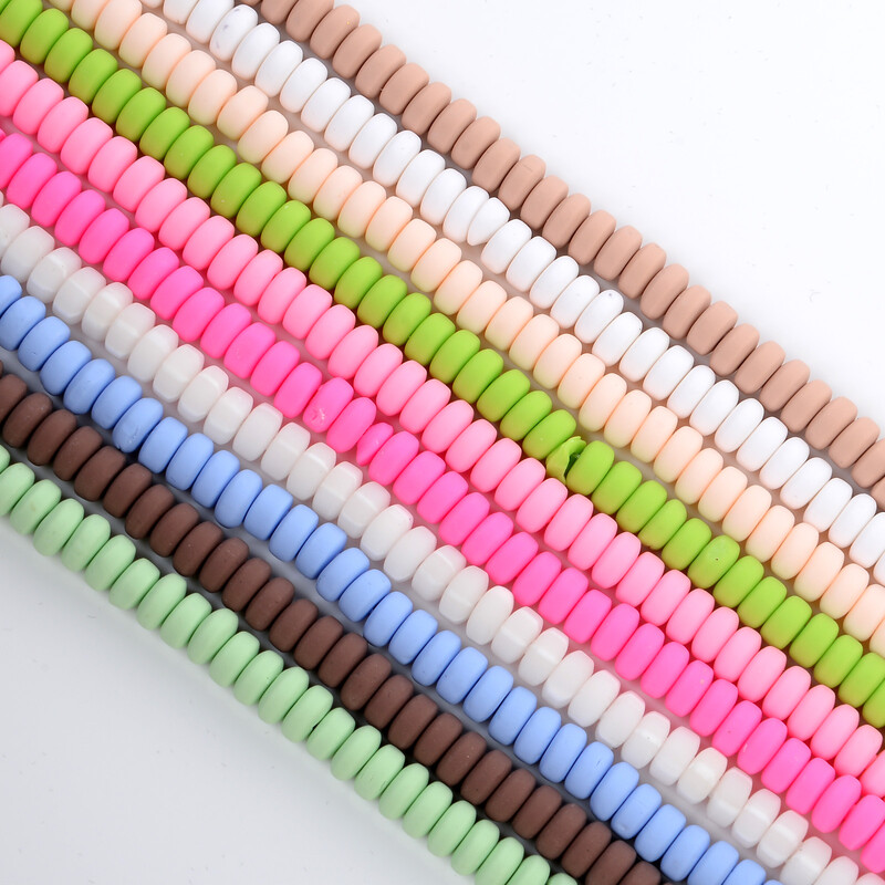 6mm 110db lapos kerek abakusz formájú matt polimer agyag gyöngyök laza távtartó gyöngyök ékszerkészítéshez kézimunka karkötők nyaklánc