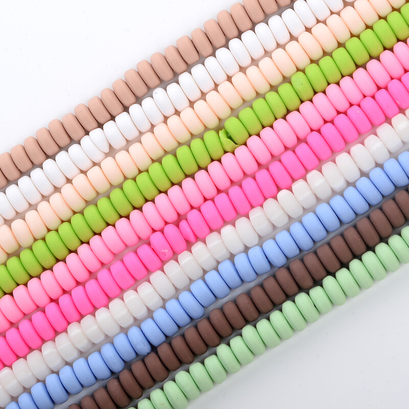 6mm 110db lapos kerek abakusz formájú matt polimer agyag gyöngyök laza távtartó gyöngyök ékszerkészítéshez kézimunka karkötők nyaklánc