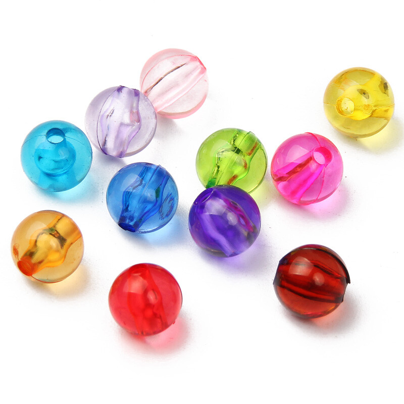 6/8/10 mm 30-100 ks farebných priehľadných okrúhlych guľôčok z akrylových korálok, voľné korálky na výrobu šperkov, DIY náramky, náhrdelníky, potreby