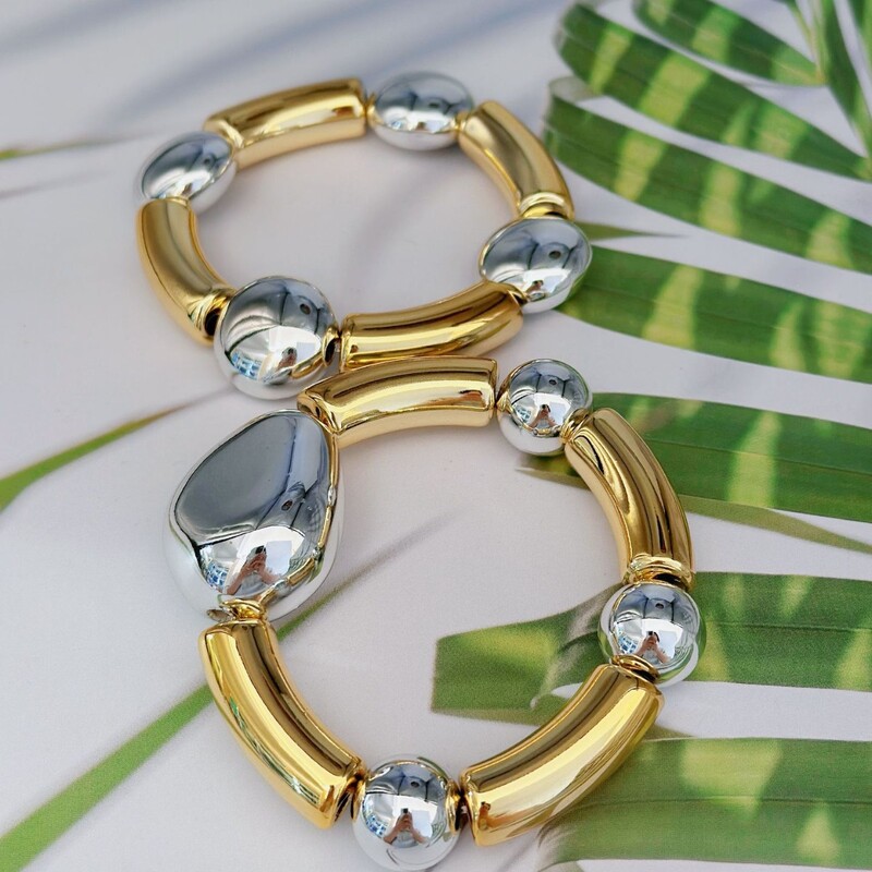 Brățări din metal, lucioase, neregulate, groase, elastice, pentru femei, bărbați, stil european și american, personalitate, accesorii zilnice de bijuterii