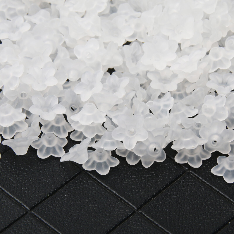 10x4mm 100db matt fehér virág akril gyöngyök karkötők laza távtartó gyöngyök ékszerek készítéséhez barkácsolás női fülbevalók kiegészítők