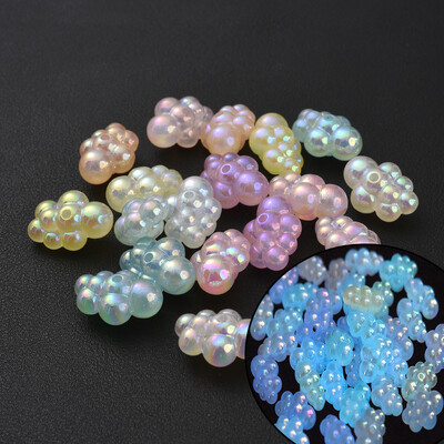 30 vnt šviečiančių akrilo karoliukų, 15 mm pentagramos palaidų karoliukų, skirtų tamsoje švytintiems papuošalams gaminti „pasidaryk pats“ apyrankės karoliai, auskarai