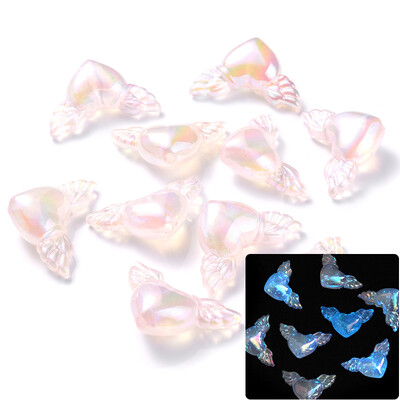 30 vnt šviečiančių akrilo karoliukų, 15 mm pentagramos palaidų karoliukų, skirtų tamsoje švytintiems papuošalams gaminti „pasidaryk pats“ apyrankės karoliai, auskarai