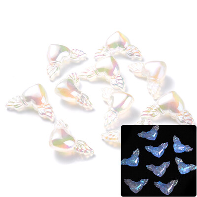 30 vnt šviečiančių akrilo karoliukų, 15 mm pentagramos palaidų karoliukų, skirtų tamsoje švytintiems papuošalams gaminti „pasidaryk pats“ apyrankės karoliai, auskarai