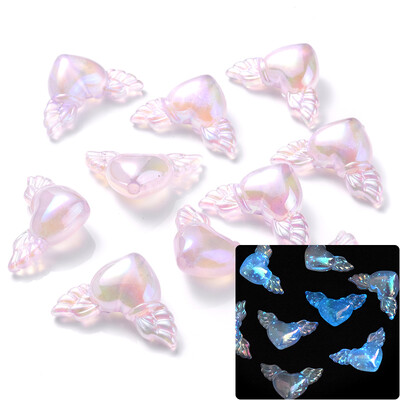 30 vnt šviečiančių akrilo karoliukų, 15 mm pentagramos palaidų karoliukų, skirtų tamsoje švytintiems papuošalams gaminti „pasidaryk pats“ apyrankės karoliai, auskarai