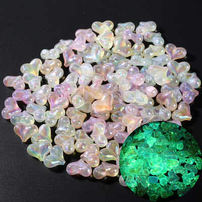 30 vnt šviečiančių akrilo karoliukų, 15 mm pentagramos palaidų karoliukų, skirtų tamsoje švytintiems papuošalams gaminti „pasidaryk pats“ apyrankės karoliai, auskarai