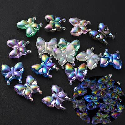 30 vnt šviečiančių akrilo karoliukų, 15 mm pentagramos palaidų karoliukų, skirtų tamsoje švytintiems papuošalams gaminti „pasidaryk pats“ apyrankės karoliai, auskarai