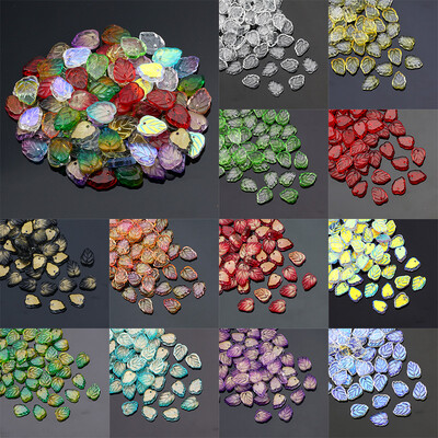 10 X13 mm AB lampas kristāla krelles, starplikas, čehu stikla pērlītes, lapu forma rotaslietu izgatavošanai.