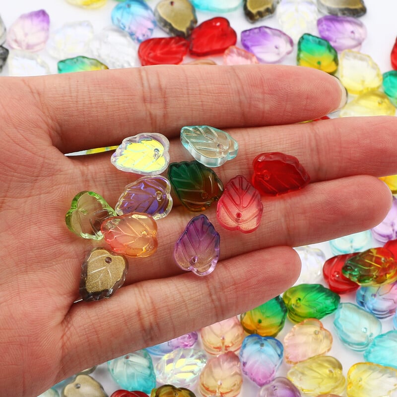 10X13mm AB krištáľové korálky z českého skla v tvare listu na výrobu šperkov, príveskov, náramkov, náhrdelníkov a remesiel