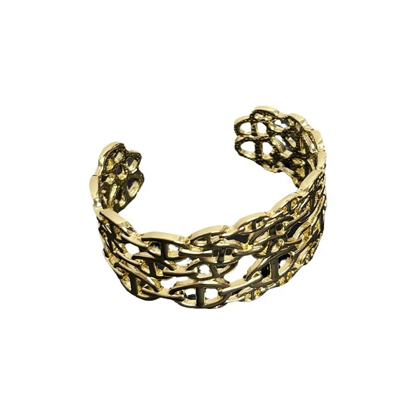 NISHIZAWA üreges betűs nyitott karkötő egyszerű divat temperamentumos karkötő európai ékszerek