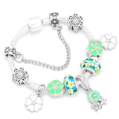 Brățări cu farmec cu margele roz europene BAOPN pentru femei, potrivite pentru brățări și brățări de marcă, bijuterii pentru cuplu, dropshipping