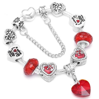 Brățări cu farmec cu margele roz europene BAOPN pentru femei, potrivite pentru brățări și brățări de marcă, bijuterii pentru cuplu, dropshipping