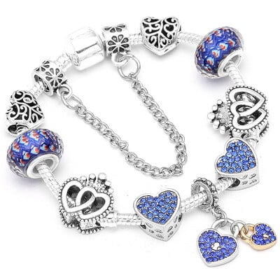 Brățări cu farmec cu margele roz europene BAOPN pentru femei, potrivite pentru brățări și brățări de marcă, bijuterii pentru cuplu, dropshipping