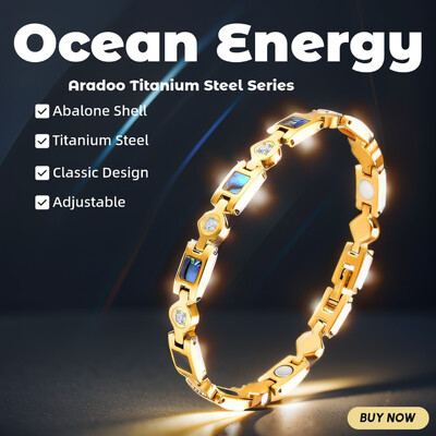 Bratari magnetice din otel titan ARADOO pentru femei Ocean Energy Abalone Bratara din otel inoxidabil