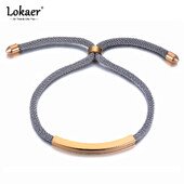 Lokaer Trendy titánový nehrdzavejúci oceľový čierno-sivý náramok s lanovou retiazkou pre ženy s nastaviteľnou veľkosťou náramok náramky na ruku B21049