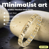 ARADOO Brățări de terapie magnetică din oțel titan 2X Magneți de neodim ultra rezistenți Brățară cu legături pentru femei